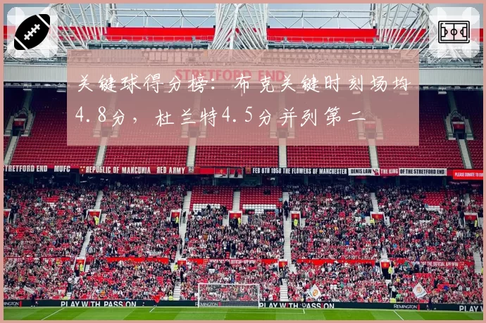 关键球得分榜：布克关键时刻场均4.8分，杜兰特4.5分并列第二